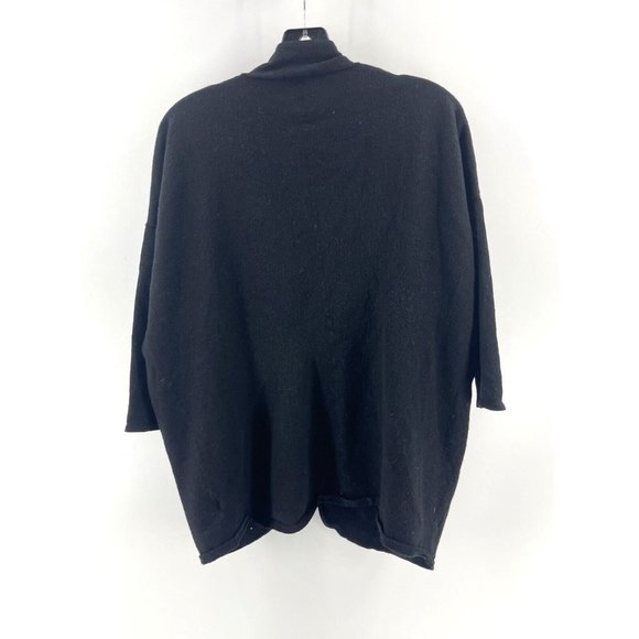Brooks Brothers Extra Fine Merino Wool Black Drape Front Cardigan Sweater Size S - Picture 3 of 11